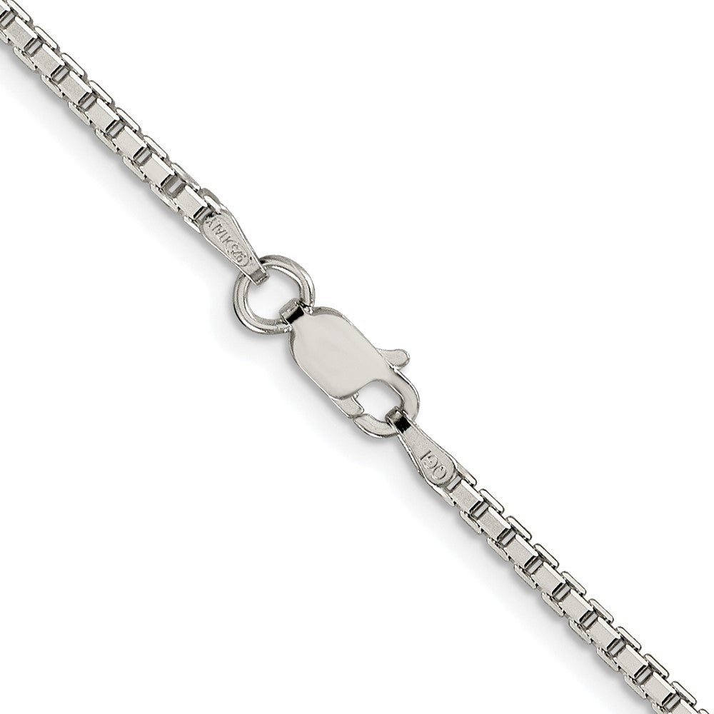 Sterling Silver Rhodium-plated 2mm 8 Sided Diamond-cut Box Chain Necklace