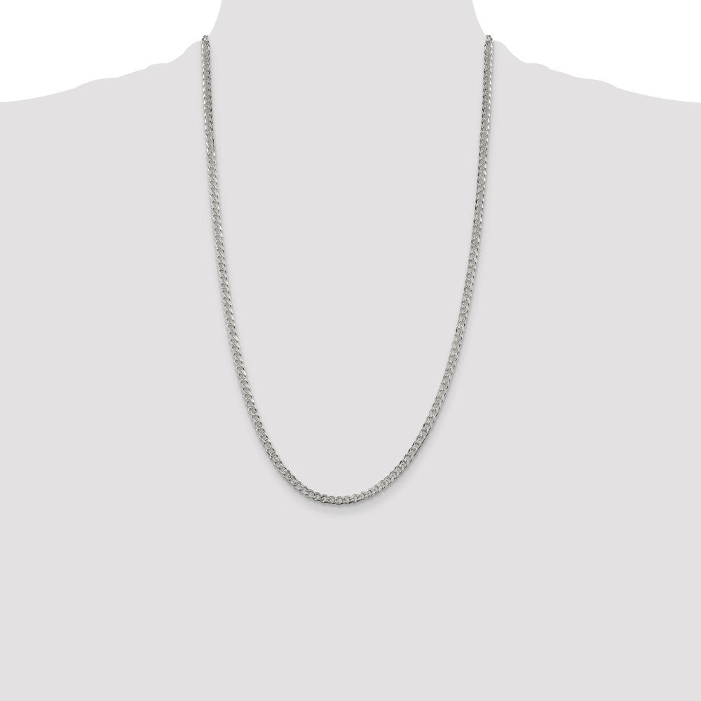 Sterling Silver 3.8mm Pav� Curb Chain