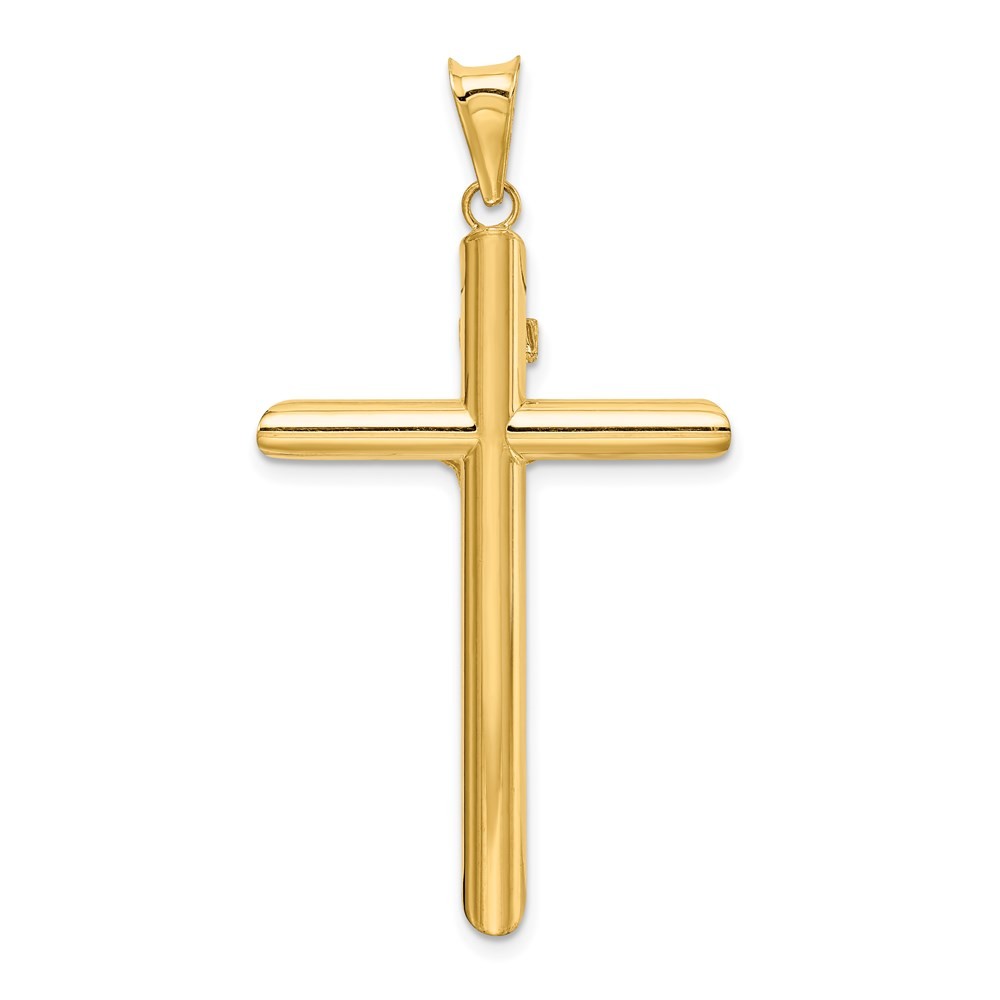 14k Two-Tone Gold Polished Crucifix Pendant