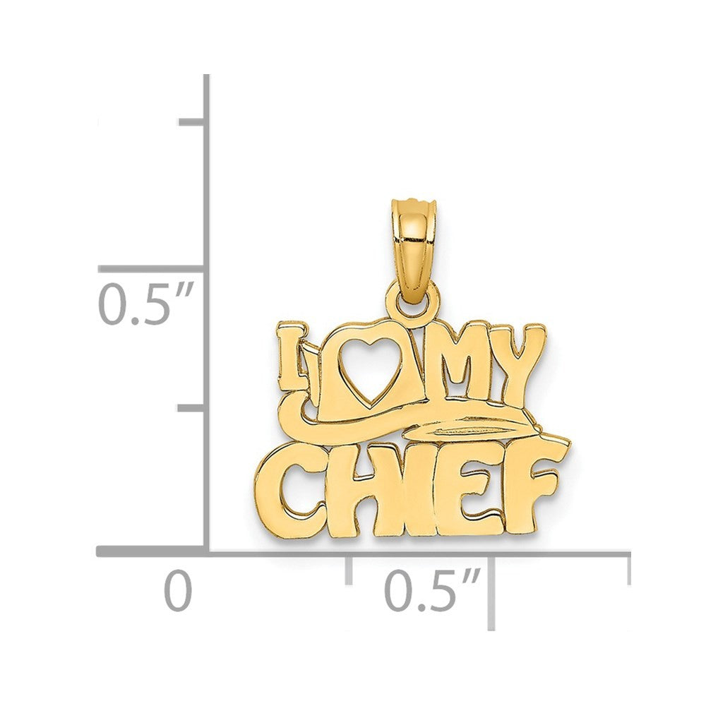 14k Yellow Gold I LOVE MY CHIEF Charm