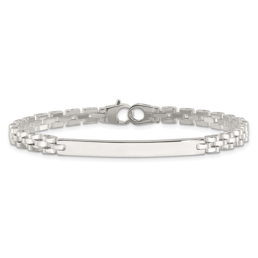 Sterling Silver Polished 4.7mm Fancy Link 8 inch Mens ID Bracelet