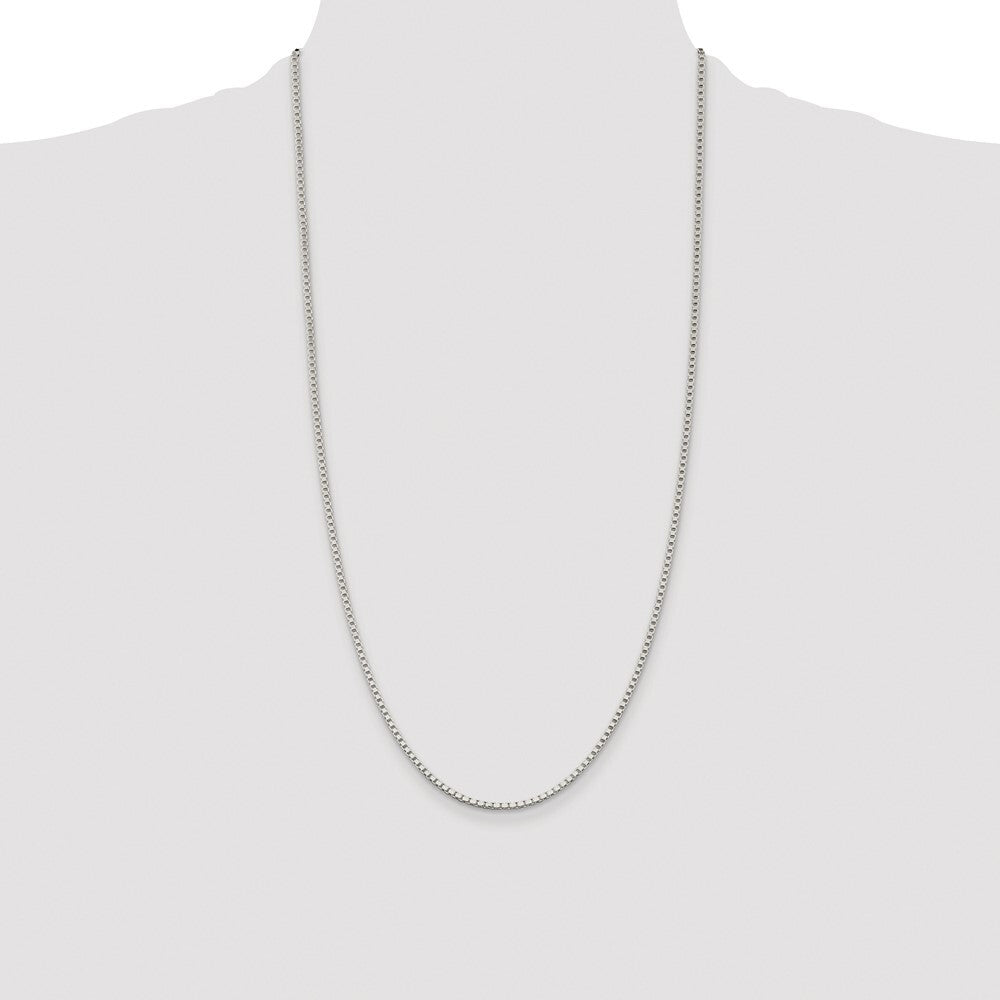 Sterling Silver Rhodium-plated 2mm Box Chain