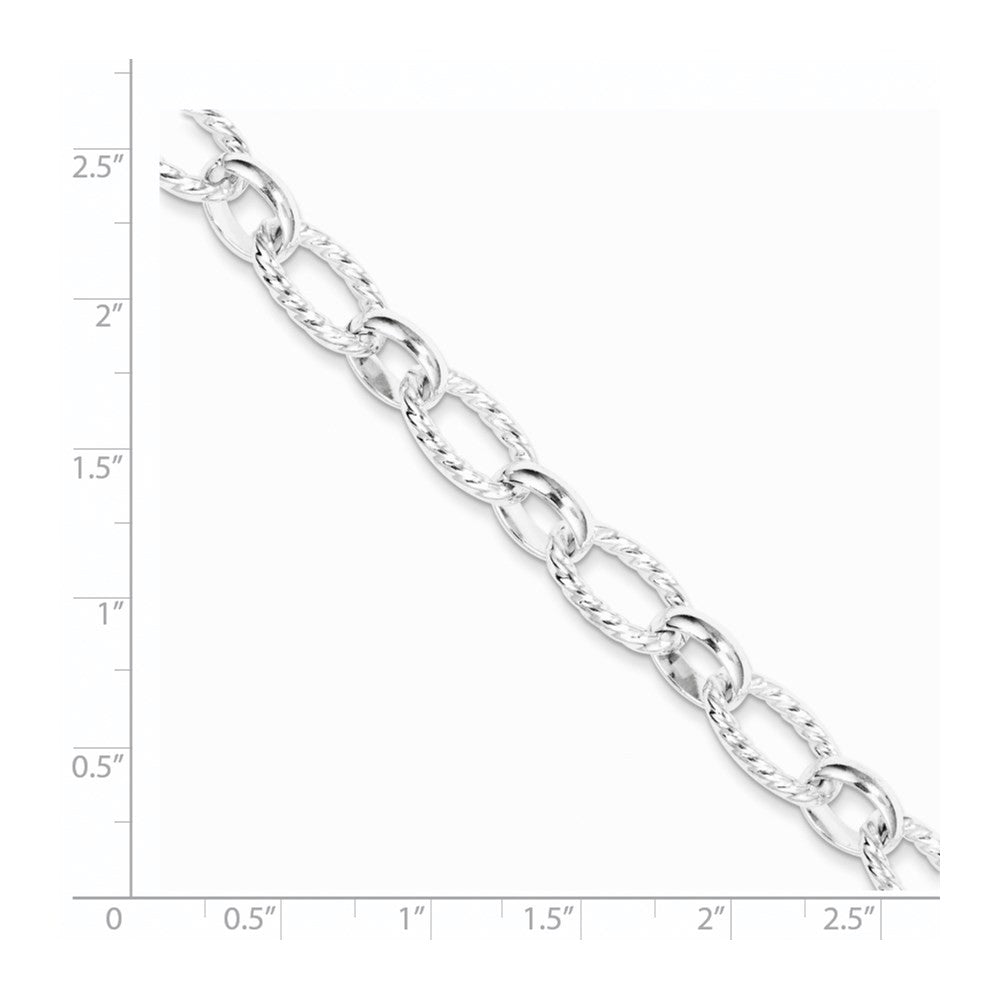 Sterling Silver 7.5inch Polished Fancy Link Bracelet