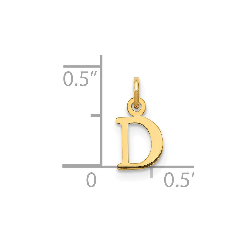 14k Yellow Gold Cutout Letter D Initial Pendant