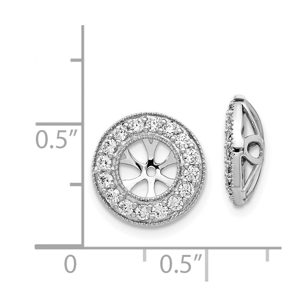 14k White Gold 3/4ct Diamond Earring Jackets