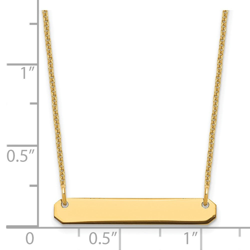 14k Yellow Gold Yellow Gold Small Blank Bar Necklace
