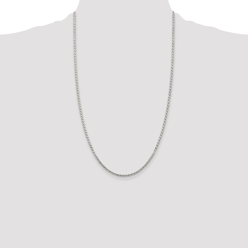 Sterling Silver 2.25mm Flat Rope Chain