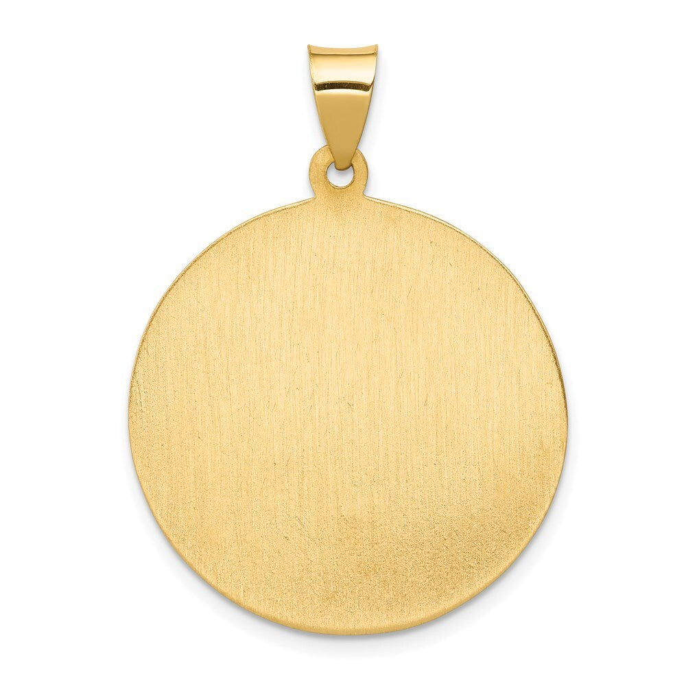 14k Yellow Gold Polished and Satin St. Anthony Medal Hollow Pendant for Women