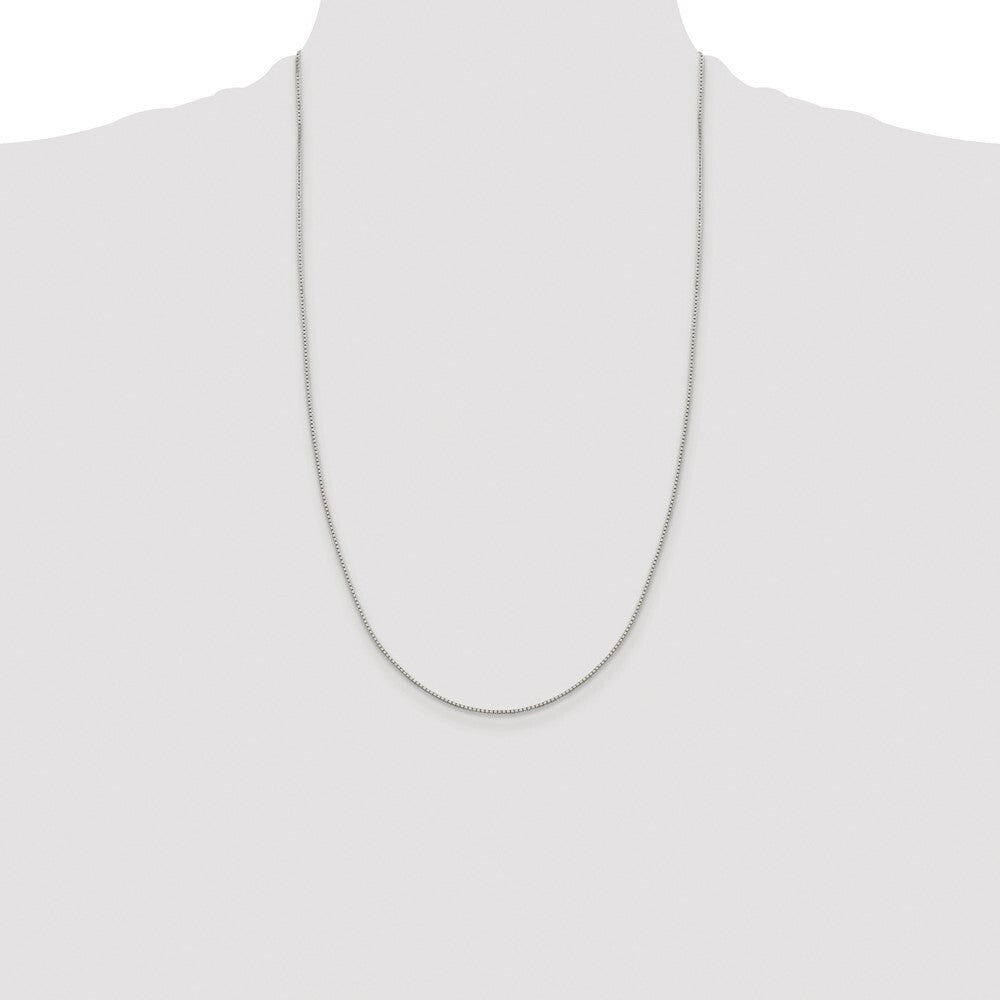 Sterling Silver Rhodium-plated 1.15mm 8 Sided Diamond-cut Box Chain