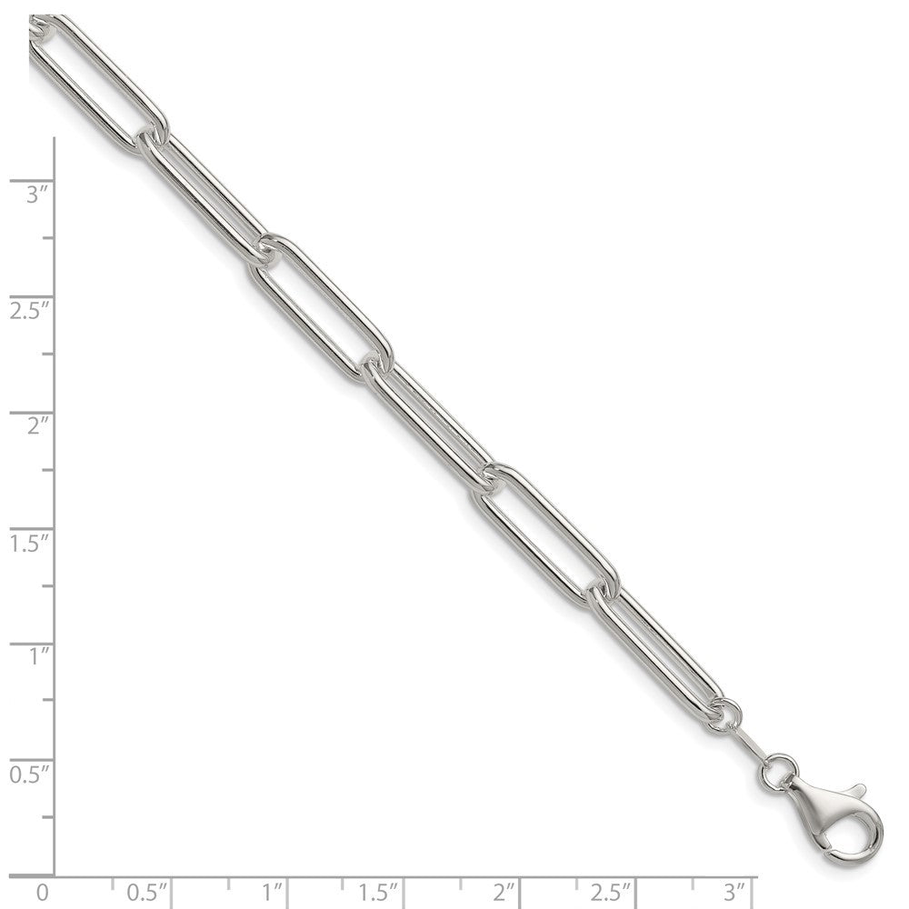 Sterling Silver Polished 6.5mm Paperclip Chain Bracelet