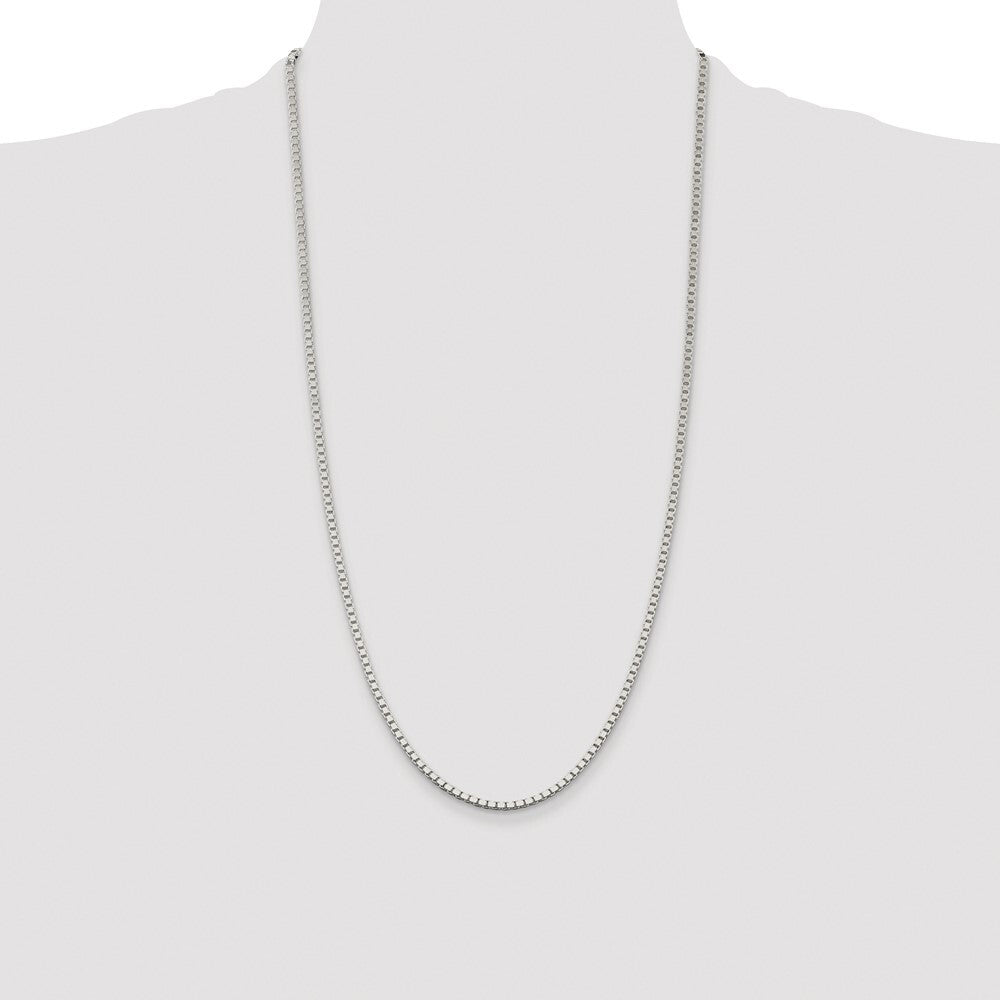 Sterling Silver Rhodium-plated 2.5mm Box Chain