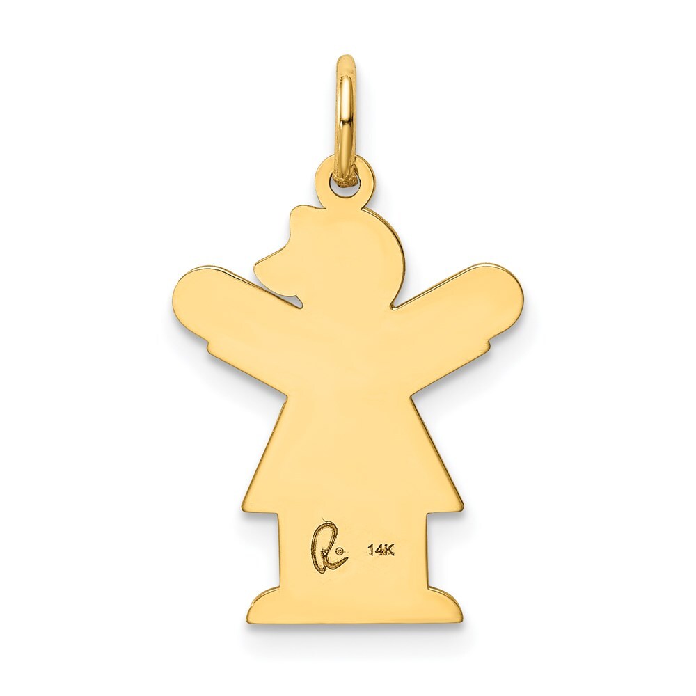 14k Yellow Gold Kid Charm Pendant for Women
