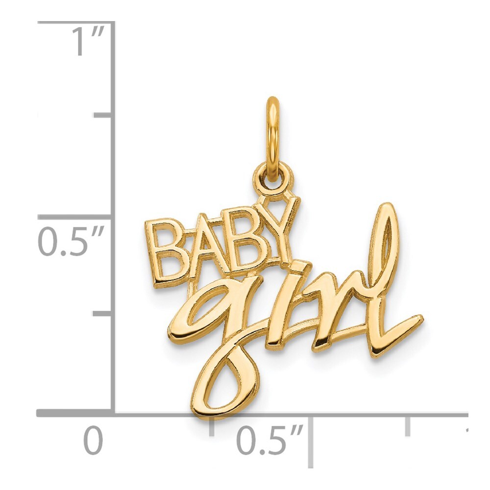 14k Yellow Gold BABY GIRL Charm Pendant for Women