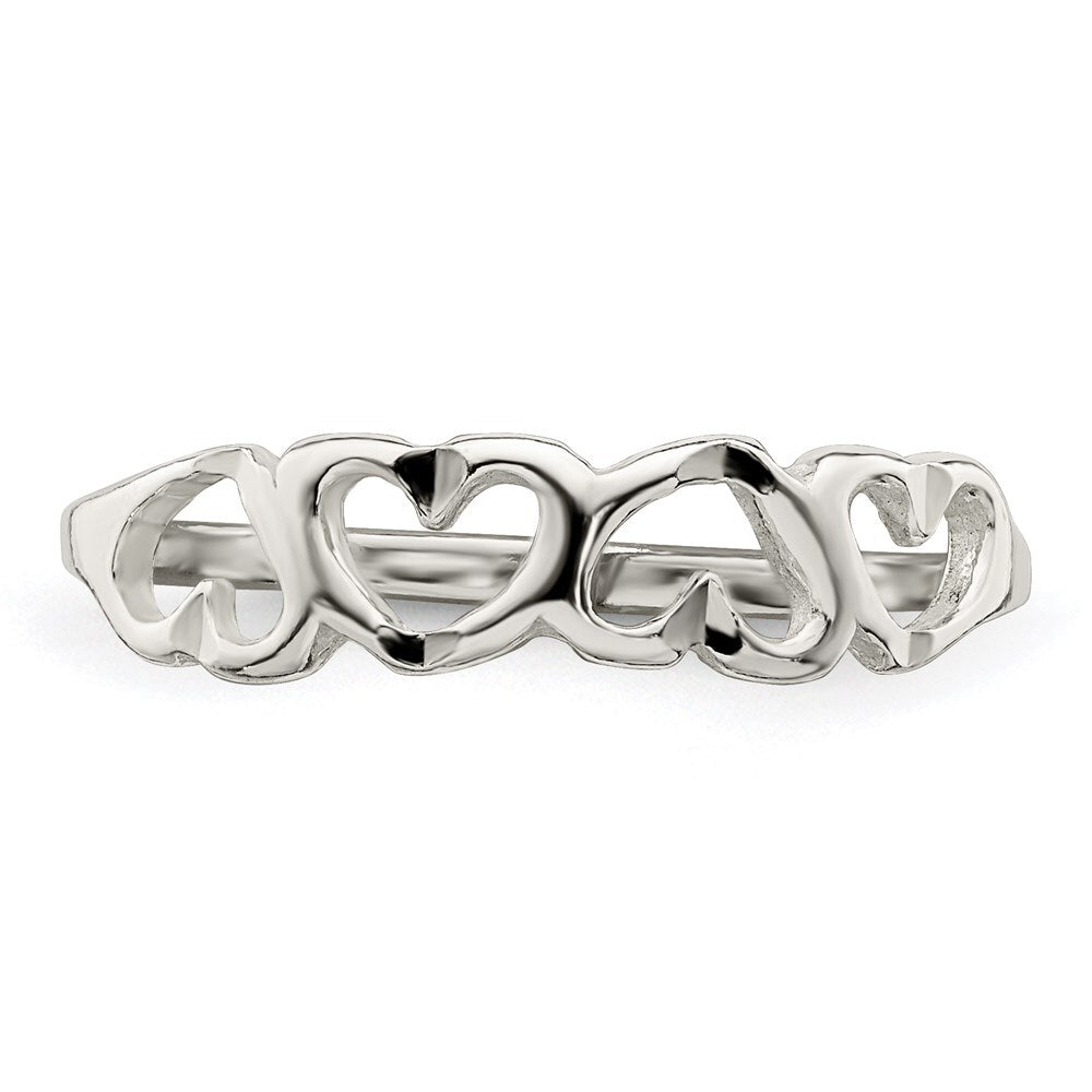 Sterling Silver Heart Ring Size 8