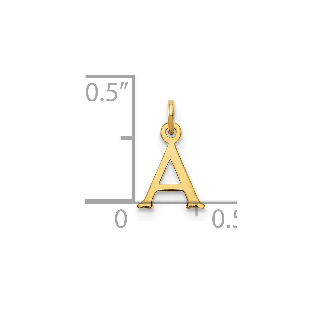 14k Yellow Gold Cutout Letter A Initial Pendant