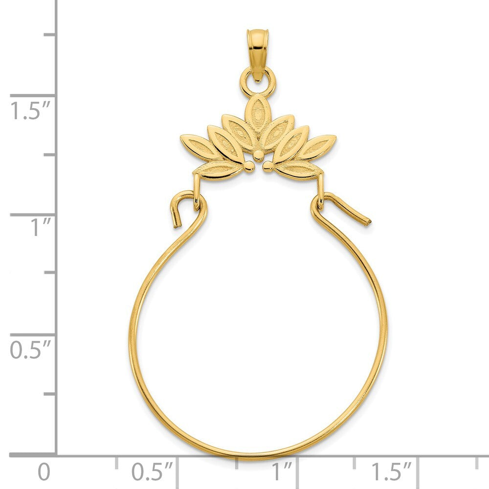 14k Yellow Gold Fancy Charm Pendant Holder Pendant for Women