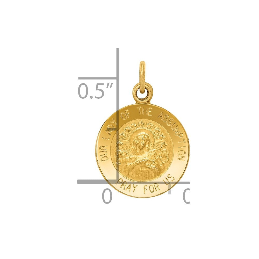 14k Yellow Gold Our Lady Of The Assumption Medal Charm