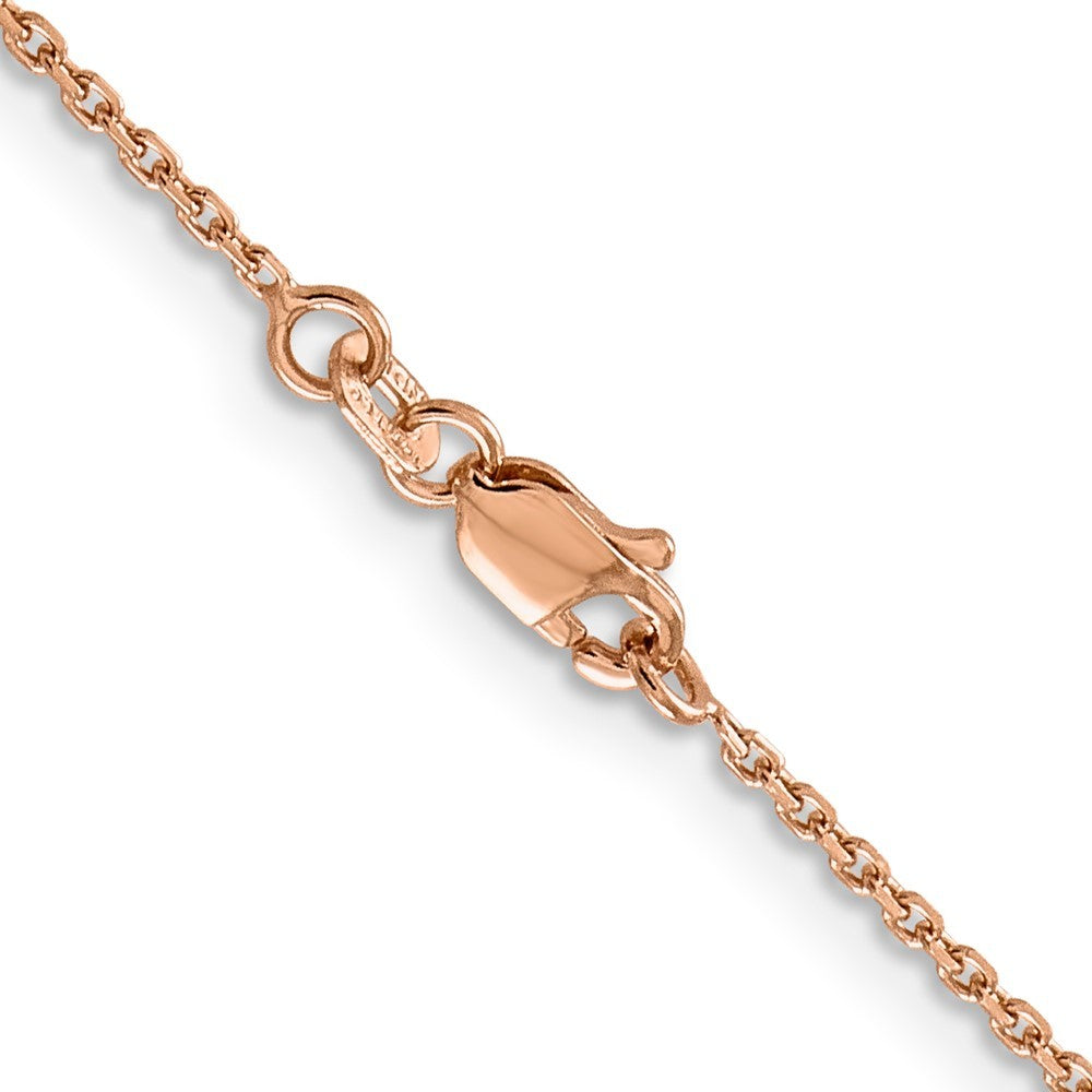 14K Rose Gold 22 inch 1.4mm Diamond-cut Cable Chain Necklace