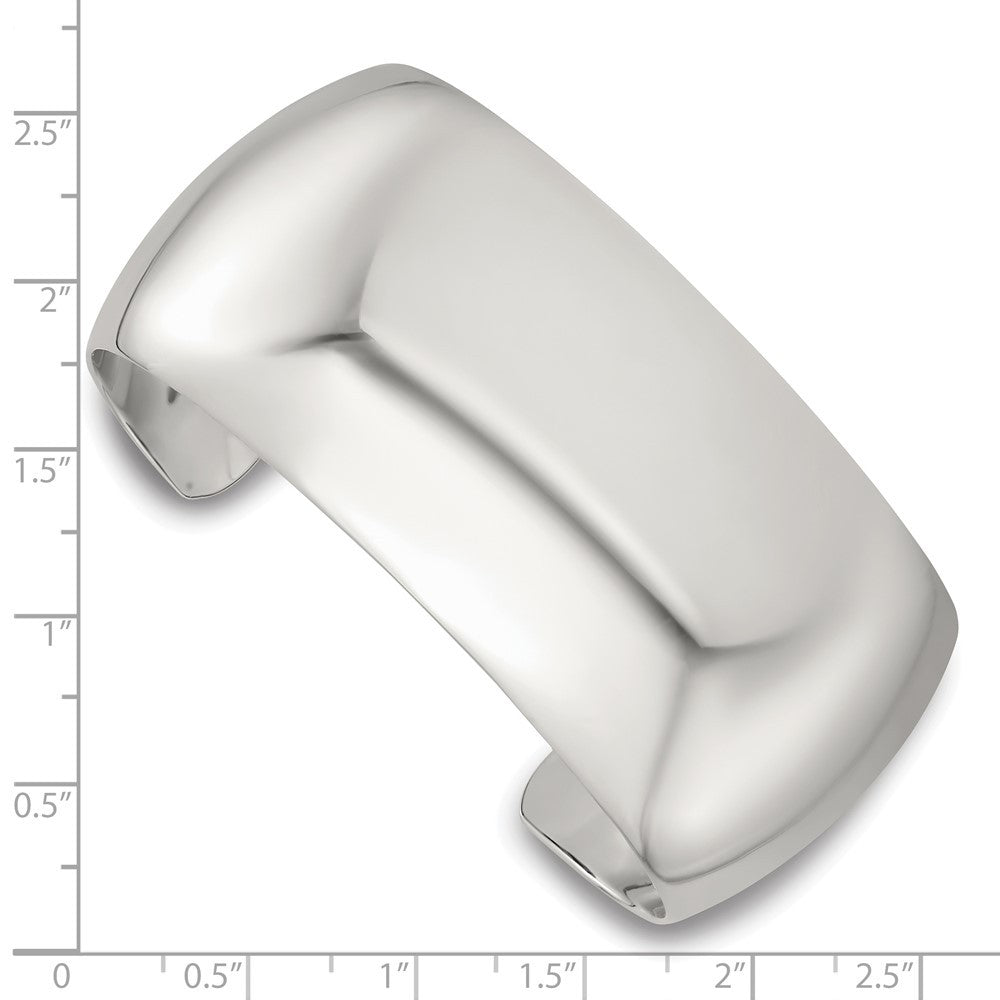 Sterling Silver Polished 30mm Domed Cuff Bangle