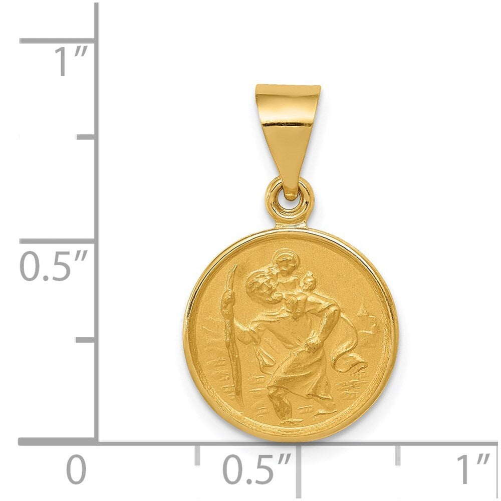 18k Yellow Gold Saint Christopher Medal Pendant for Women
