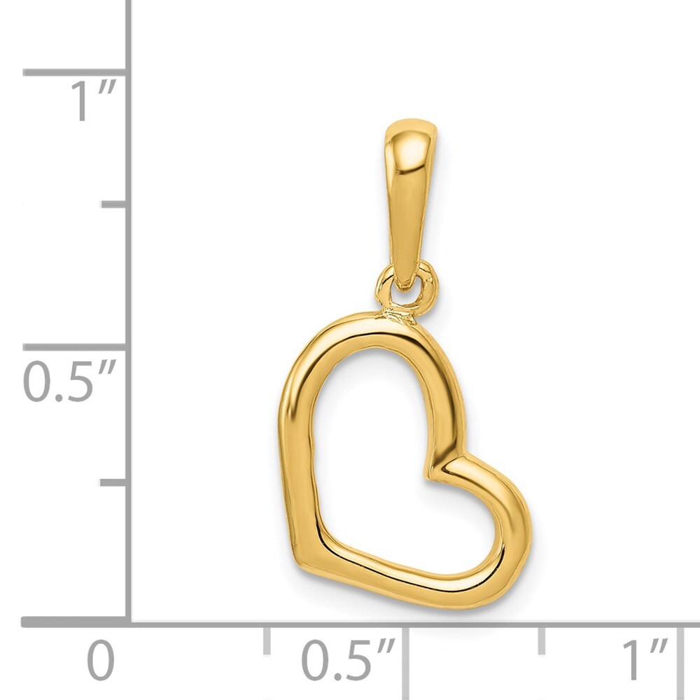 14k Yellow Gold Polished Heart Pendant for Women