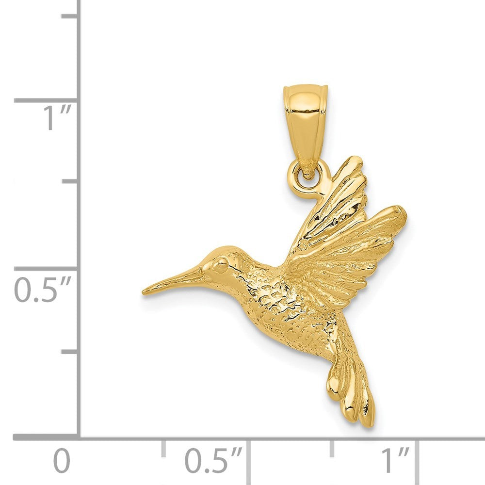14k Yellow Gold Hummingbird Pendant