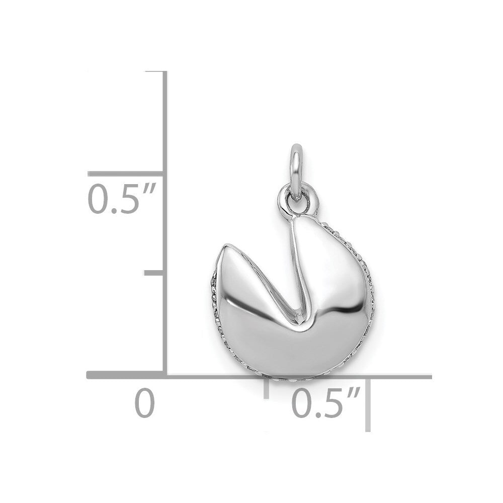 14k White Gold 1/15ct. Diamond Fortune Cookie Pendant for Women