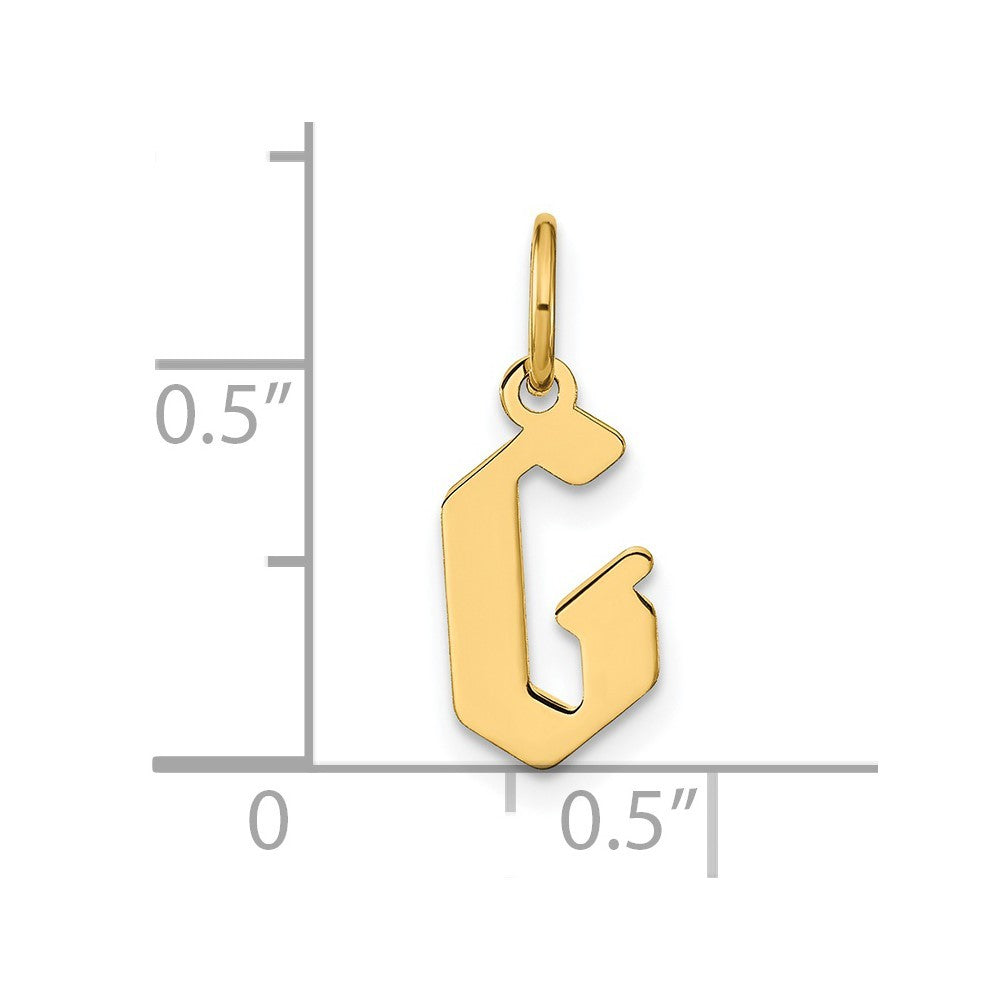14k Yellow Gold Letter G Initial Pendant