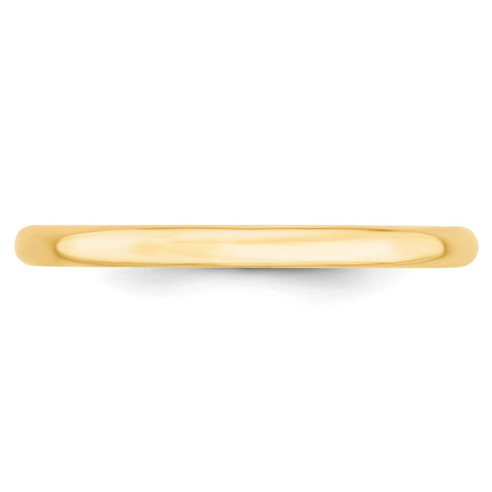 14k Yellow Gold 2mm Lightweight Comfort Fit Wedding Band Ring Size 7.5