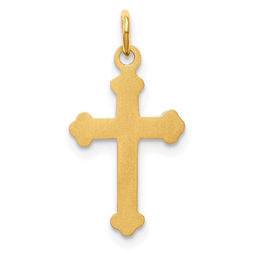 14k Yellow Gold Cross Charm Pendant for Women