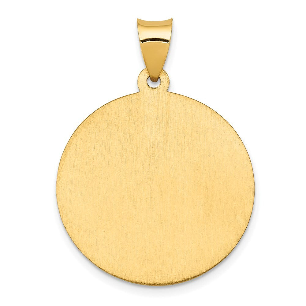 14k Yellow Gold Polished and Satin St Joseph Medal Hollow Pendant
