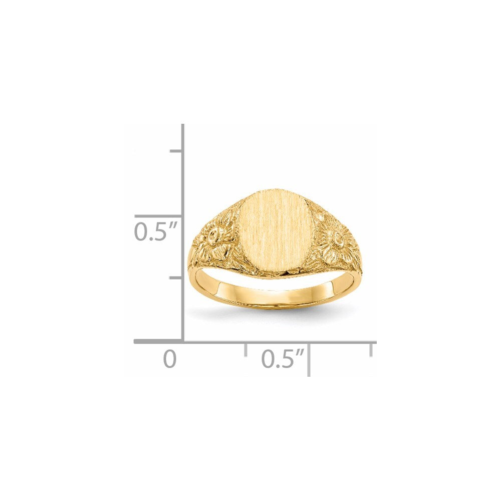 14K Yellow Gold 10.0x8.0mm Open Back Signet Ring