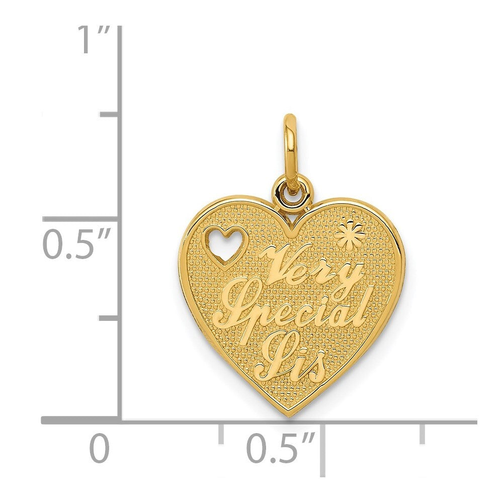 14k Yellow Gold VERY SPECIAL SIS Charm Pendant for Women