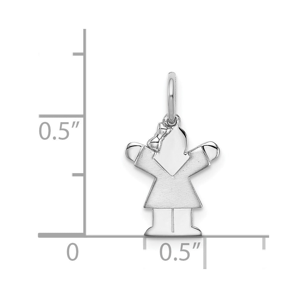 14k White Mini Girl Love Charm Pendant