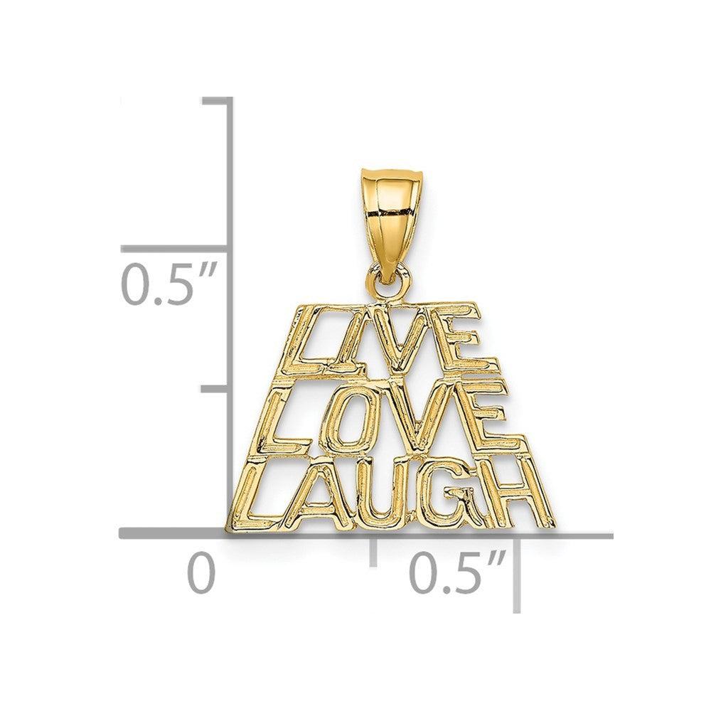 14k Yellow Gold LIVE LAUGH LOVE Charm