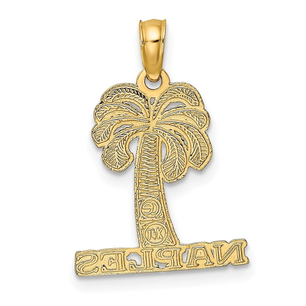 14k Yellow Gold NAPLES Palm Tree Charm Pendant for Women