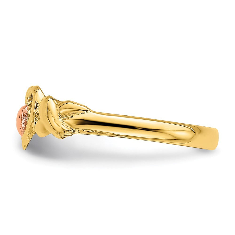 14K Two-tone Gold Polished Hearts Ring