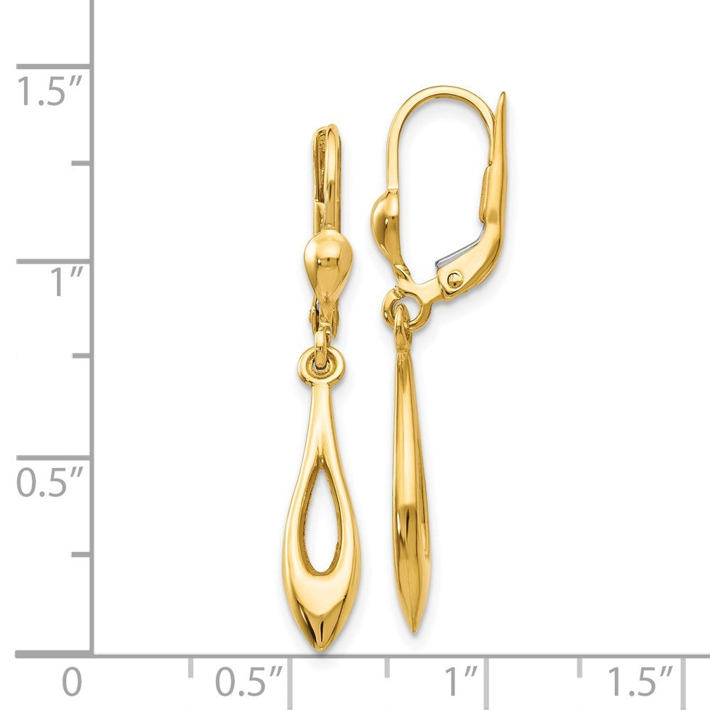 14k Yellow Gold Polished Drop Dangle Earrings