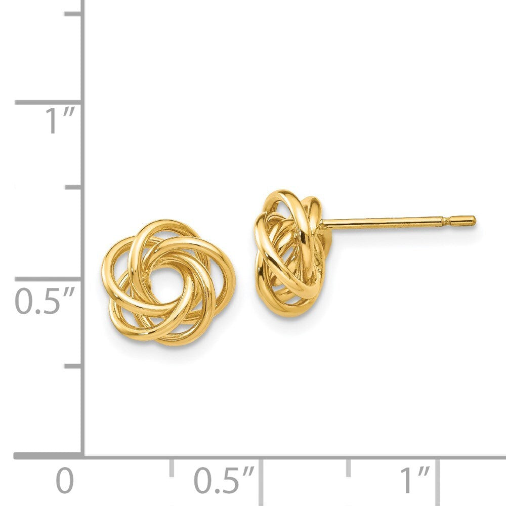 14k Yellow Gold Polished Knot Stud Earrings Gift for Women