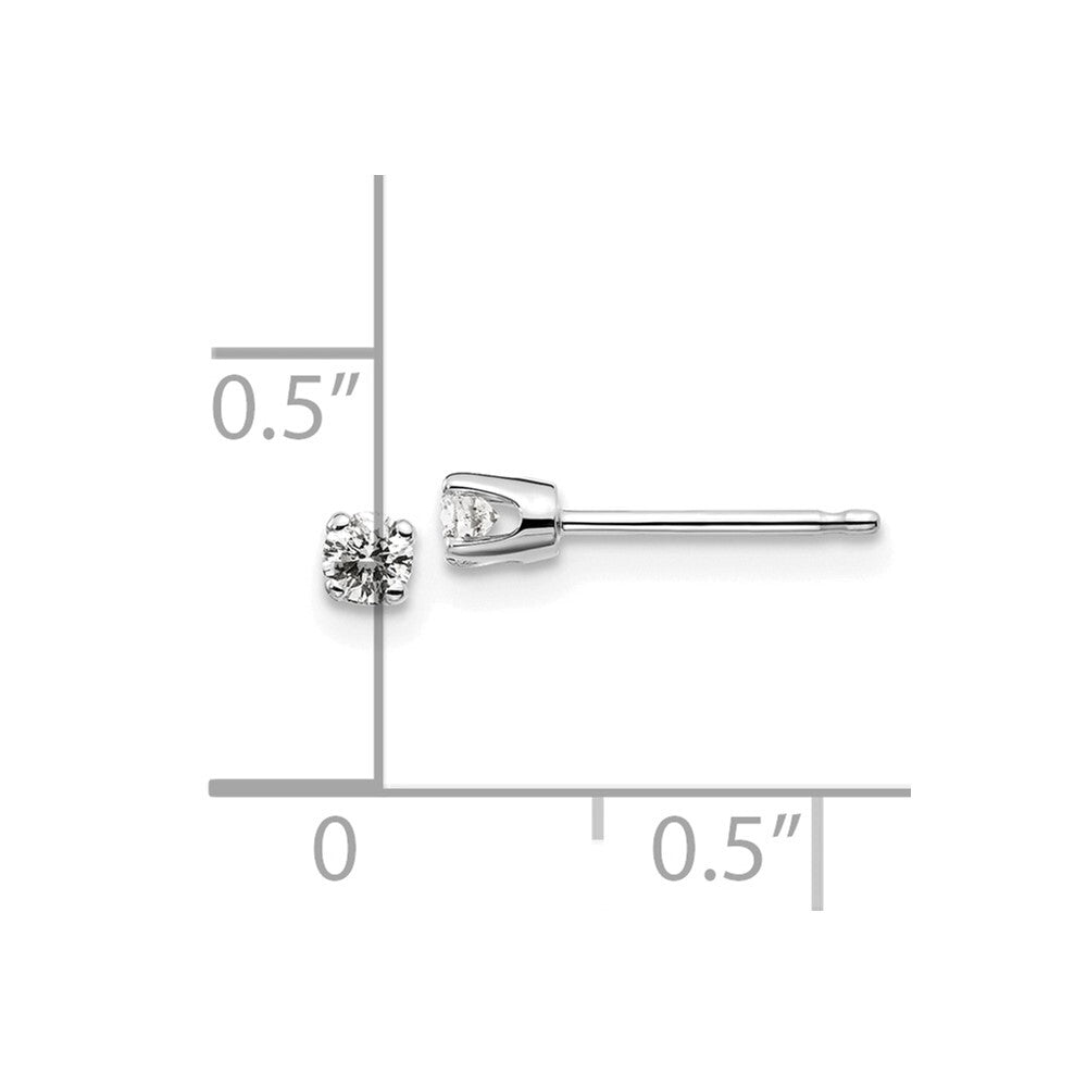 14k White Gold .15ct I2 K-L Diamond Push-on Stud Earrings Gift for Women