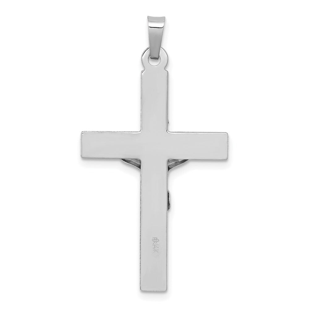14k White Gold INRI Crucifix Charm Pendant for Women