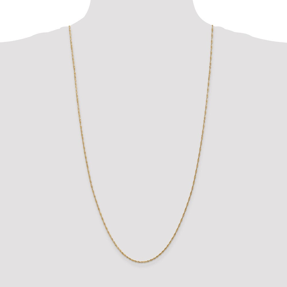 14k Yellow Gold 30 inch 1.40mm Singapore with Spring Ring Clasp Chain