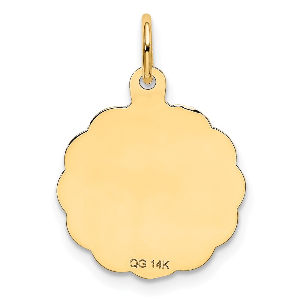 14k Yellow Gold #1 GRANDPA Disc Charm Pendant for Women