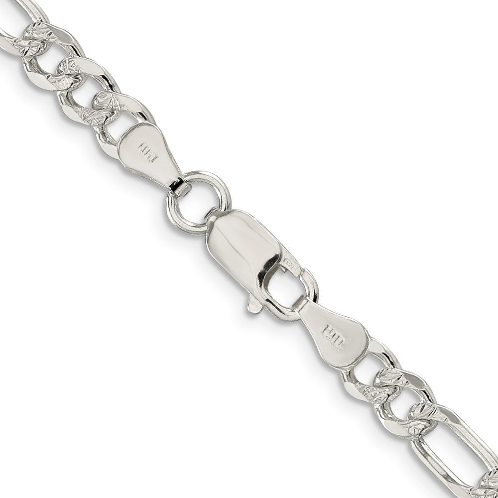 Sterling Silver 5.5mm Flat Figaro Chain Necklace