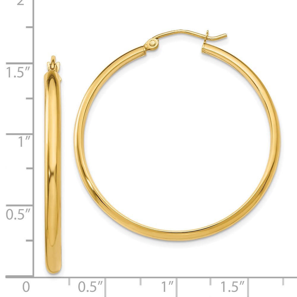 14k Yellow Gold Polished Hoop Earring
