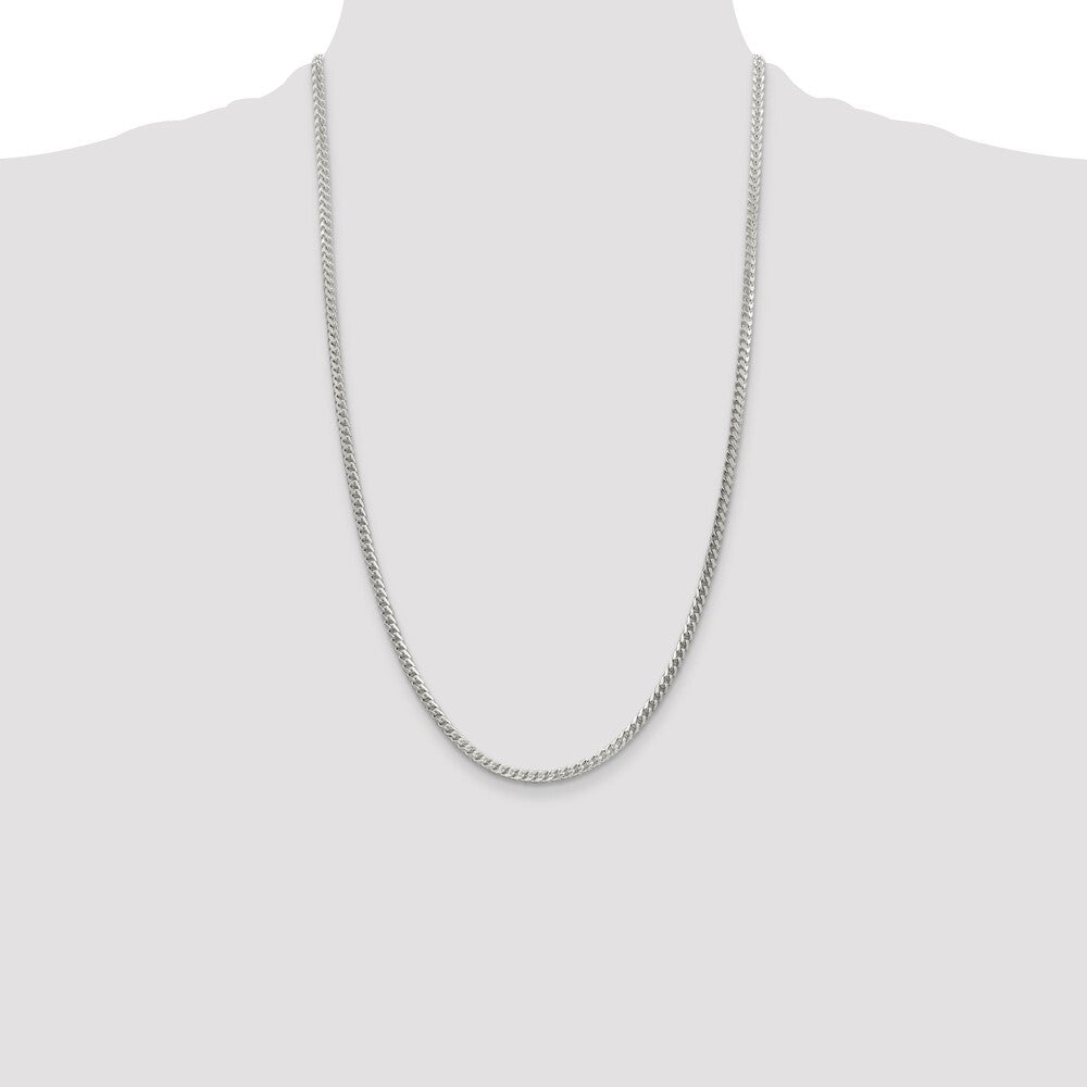 Sterling Silver 3.1mm Diamond-cut Square Franco Chain