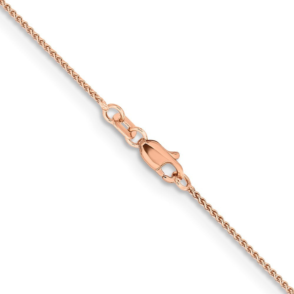 14K Rose Gold 24 inch 1mm Solid Polished Spiga Chain Necklace