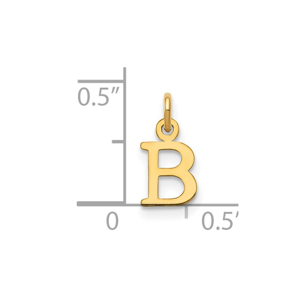 14k Yellow Gold Cutout Letter B Initial Pendant