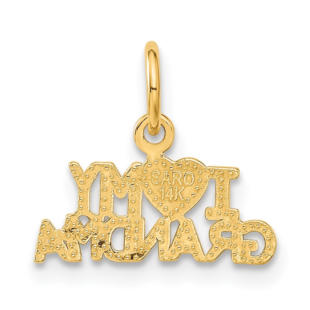 14k Yellow Gold I HEART MY GRANDMA Charm