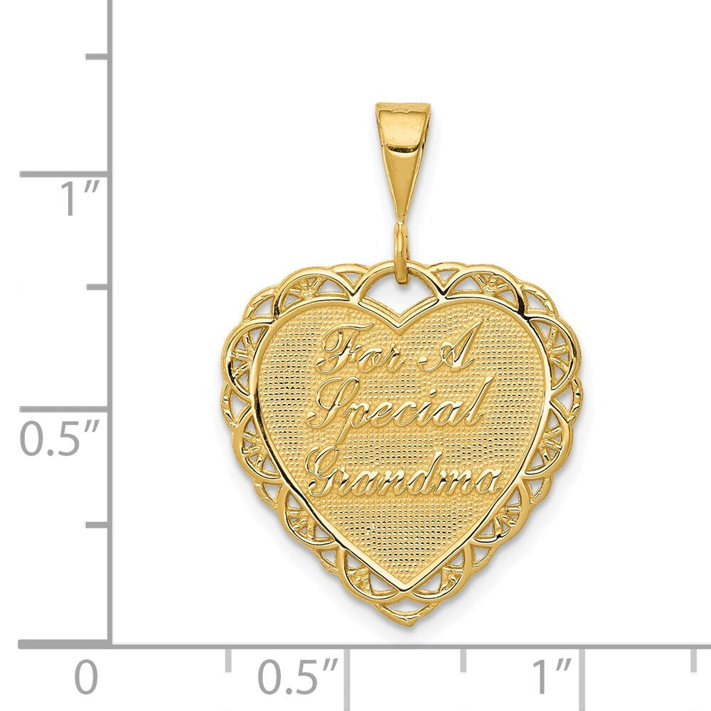 14k Yellow Gold Reversible FOR A SPECIAL GRANDMA Pendant for Women